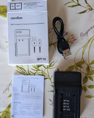 Norifon BP-718 USB Caricatore per Canon

