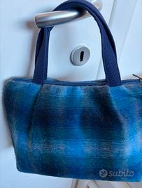 borsa a mano in tessuto d'arredamento scozzese 