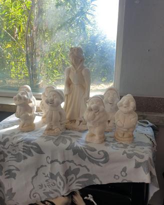 Statuette di Biancaneve e i sette nani