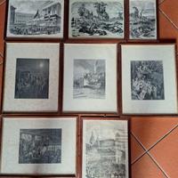 Set Completo Stampe Antiche Incorniciate XIX Sec