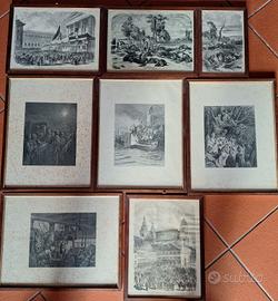 Set Completo Stampe Antiche Incorniciate XIX Sec