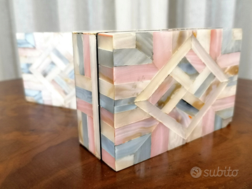 2 Portagioie in Madreperla 12,5x5 cm