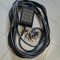 Stage box XLR 12+4, 20m, funzionante e testata