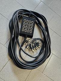 Stage box XLR 12+4, 20m, funzionante e testata
