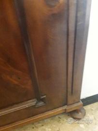 letto singolo sponde in legno noce