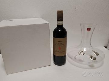 Vino Santa Cristina e Decanter con foglie argento