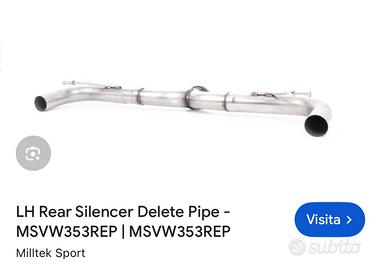 Terminale diretto golf 6 gti milltek da 76mm