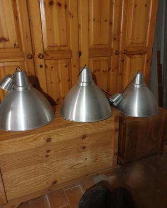 3 Lampadari a sospensione di alluminio. 50 cm.