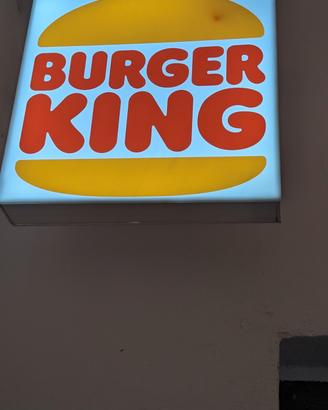 Insegna luminosa stile Burger King 50x50 pub bar 