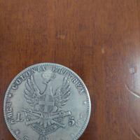 5 lire Uberto 1  1891