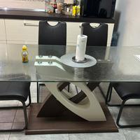 Tavolo cucina vetro legno