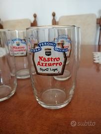 Bicchieri birra peroni nastro azzurro export lager