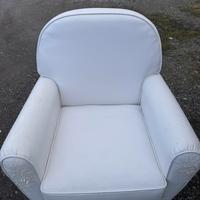 Poltrona eco pelle bianca