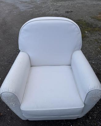 Poltrona eco pelle bianca