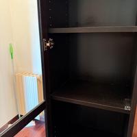 Vetrinetta espositiva nera con anta in vetro