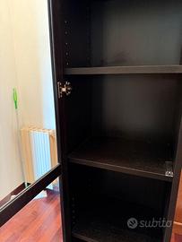 Vetrinetta espositiva nera con anta in vetro