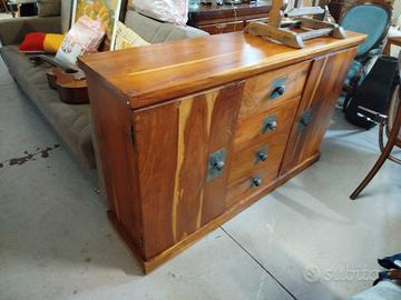 Credenza etnica in legno teak con cassetti 