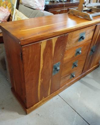 Credenza etnica in legno teak con cassetti