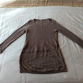 maglia lunga miniabito grigio melange