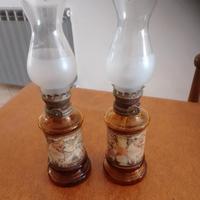 coppia di lumi vintage ad olio 