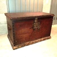 Baule dell'ottocento in legno massello cassa panca