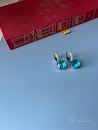 Orecchini stile nudo con cristallo Blue mare