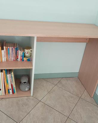 Scrivania Compatta con Libreria Integrata