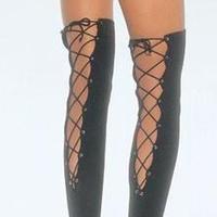 Calze autoreggenti opache con lacci posteriori