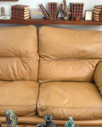 Divano e 2 poltrone pelle Frau modello Poppy