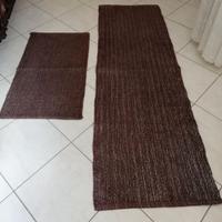 Coppia di tappeti in cotone borgogna chiaro