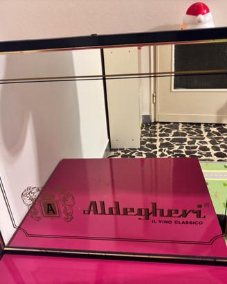 Specchio Pubblicitario Vintage Aldegheri Vino Clas