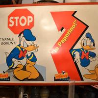 Manifesto vintage di Paperino su cartoncino