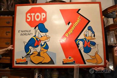 Manifesto vintage di Paperino su cartoncino