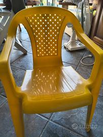 sedia di plastica bambino bambina gialla