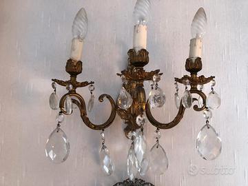 Lampadari e appliques abbinati bronzo e cristallo