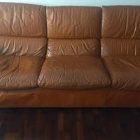 Divano anni ‘80 pelle marrone