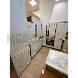 CUCINA GRANDE ANGOLARE LEGNO MASS DIPINTO BIANCA C