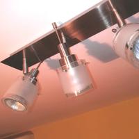 faretto/spot a 3 luci orientabili in acciaio spazz