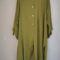 Camicia  lunga verde in viscosa stupenda