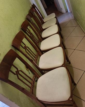 Set 6 Sedie da Pranzo Vintage stile Art Déco