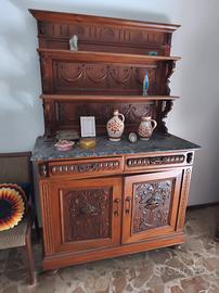 Credenza con Alzata in Stile Neorinascimentale