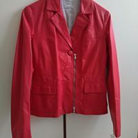 Giacca Pelle Cerata PINKO Rosso AURORA Tg.44