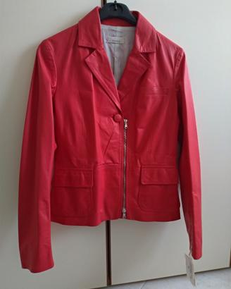 Giacca Pelle Cerata PINKO Rosso AURORA Tg.44