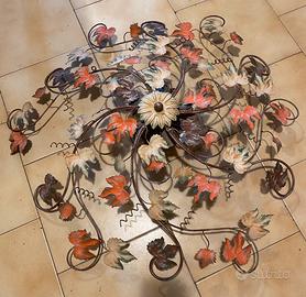 Plafoniera Lampadario in ferro battuto