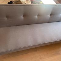 Divano letto 2 posti in tessuto grigio