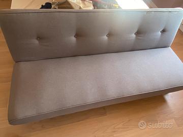Divano letto 2 posti in tessuto grigio