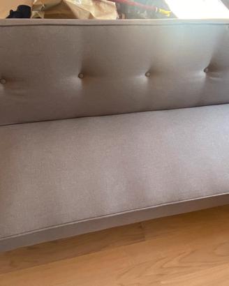 Divano letto 2 posti in tessuto grigio