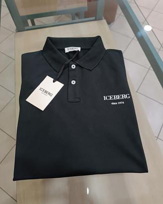 Polo uomo nera Iceberg 