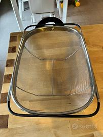 Scolapasta grande inox con manici allungabili