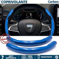 COPRIVOLANTE per DACIA Effetto FIBRA CARBONIO Blu